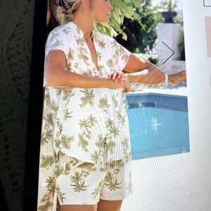 Piyama Maggie Pajama Set - Vintage Palm - Olive